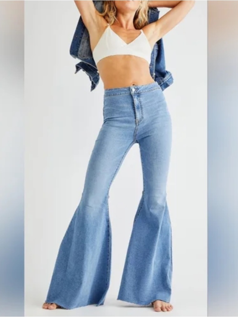 Free People / We The Free Just Float On Flare Jeans Light Blue Size 25 short